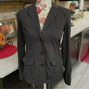 Eddie Bauer Nylon & Spandex Black Button Front Blazer Jacket 
Size 2